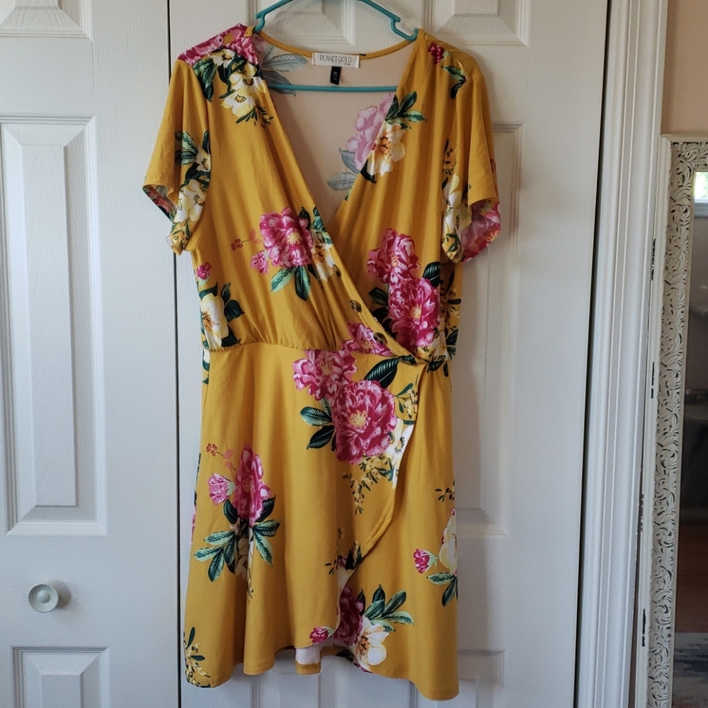 Floral Wrap Dress 1X